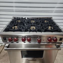 Wolf 36” Stainless Steel Gas Range Stove 