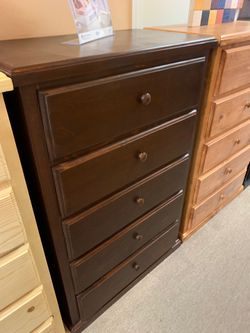 5 Drawer Dresser brown solid wood