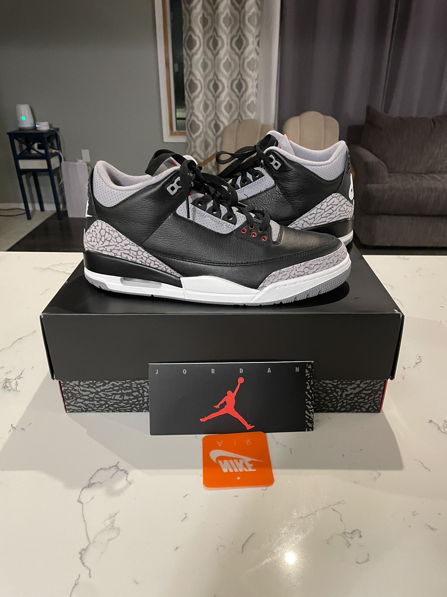 Jordan Retro 3 Black Cement Size 10 1/2 DS