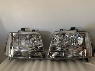 LA Zona Auto Parts 07 to 14 chevy tahoe suburban avalanche headlights luces micas calaveras faros chrome cromado clara