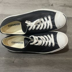 Converse Unisex Men’s/Women’s Jack Purcell Classic Leather Black White Shoes