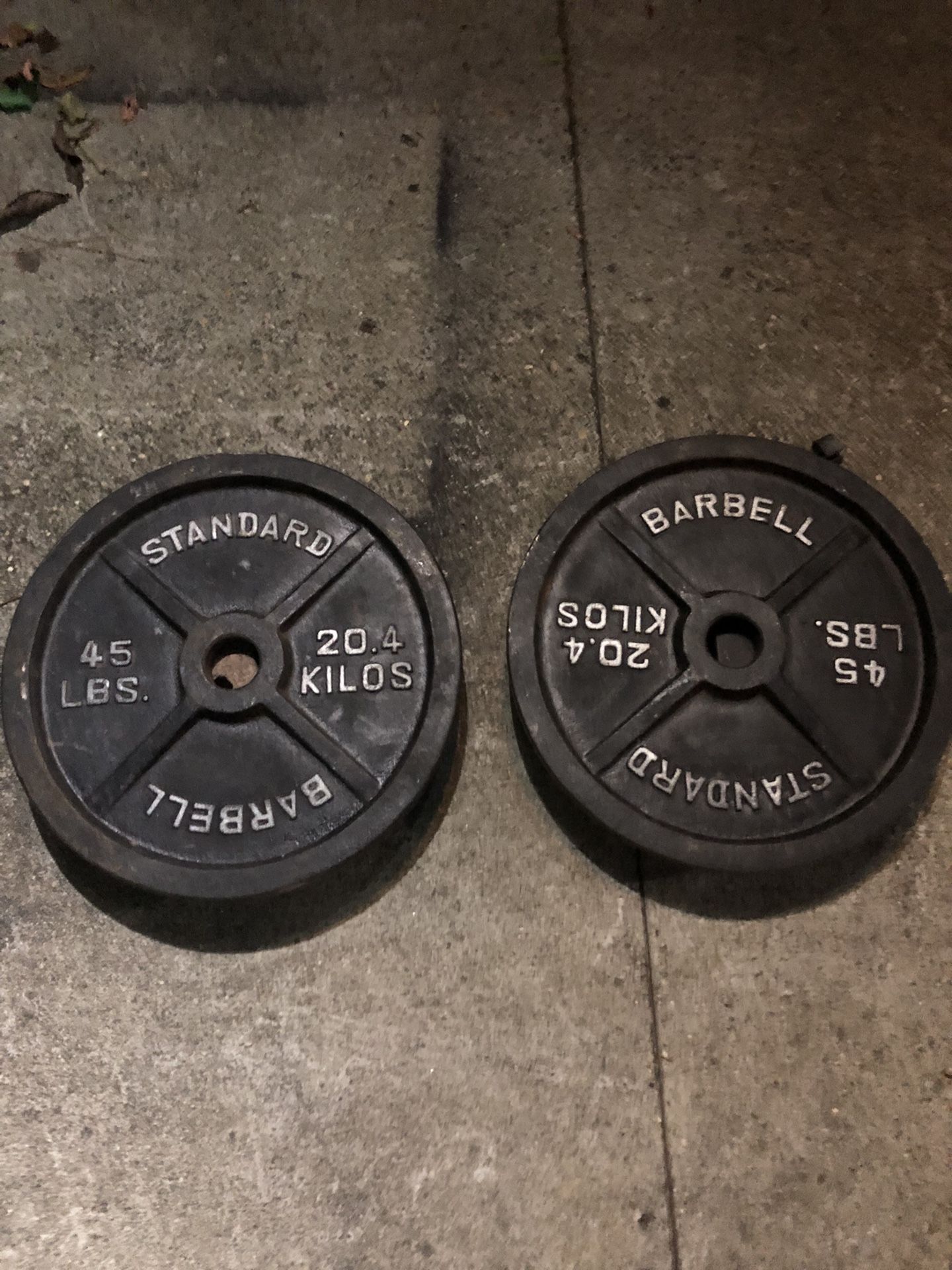Steel Pair 45 Lb Barbell Olympic Plates