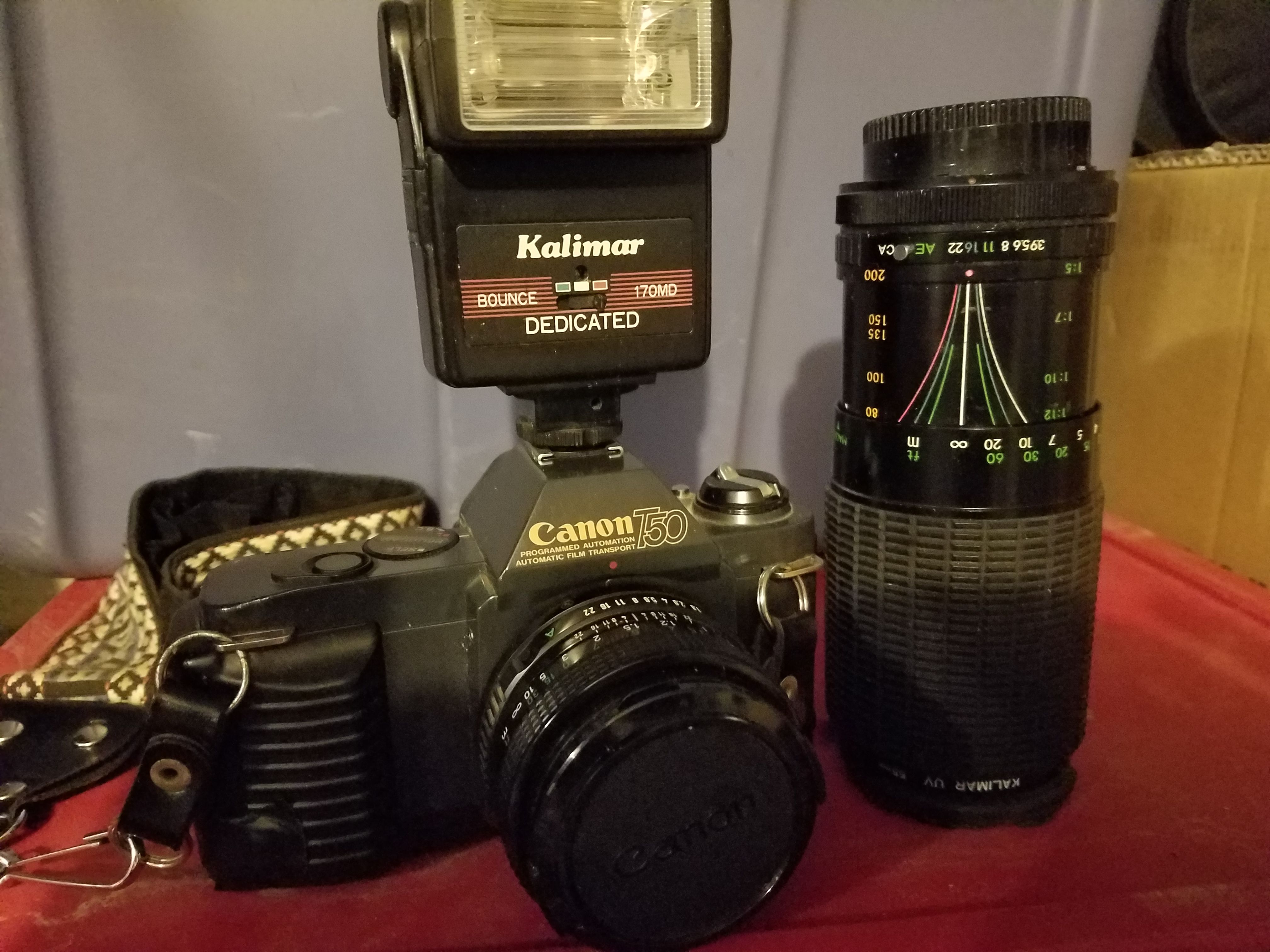 Canon T50 35mm camera and lenses