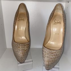 Tan Crocodile Daffodile 160 Pumps