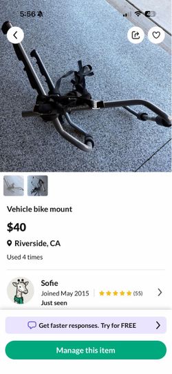 Vehicle bike mount