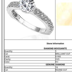 Diamond And Moissanite Engagement Ring