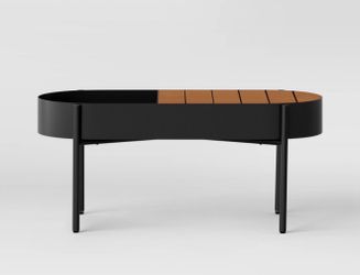 Metal Planter Stand Bench Black