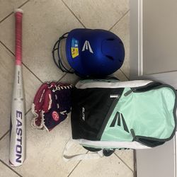 Youth Softball Bat Bag Helmet Glove