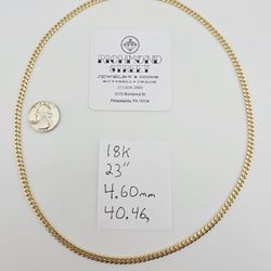 18k gold 23" miami cuban link chain