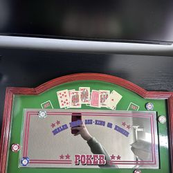 RARE 3D Poker Pub Mirror Sign Hang Wall Art By Designstyles 27” X 17.5”