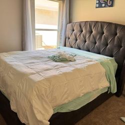 Queen Size Bed Frame And Box Spring In Great Condition 