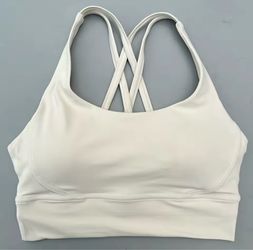 White Sports Bra with Criss-Cross Straps