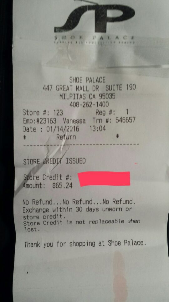 Shoe Palace Store Credit