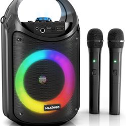 Brand New In Box Karaoke Speaker System And 2 Wireless Mics! 