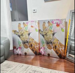 2 Big Giraffe WALL ART