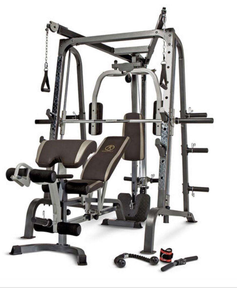 Marcy Fitness Marcy Deluxe Diamond Elite Smith Cage Workout Machine Total Body Gym | MD-9010G