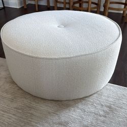 Brand New Crate & Barrel Fireside Upholstered Ottoman – Never Used