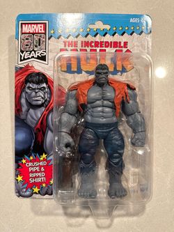 Incredible Hulk Marvel 80 Years Figure *BRAND NEW SEALED* E5794 Crushed Pipe Ripped Shirt Bruce Banner Hasbro Grey Hulk