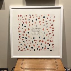 Boho Mindfulness Quote Poster In White Frame