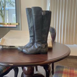 Black Leather And Suede Boots