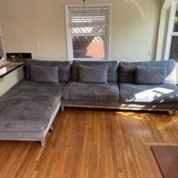 Gray Down Sectional Couch