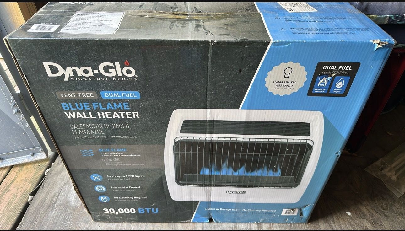 Dyna-Glo 30000-BTU Indoor Vent-Free Duel Fuel Heater Blue Flame NG or Propane