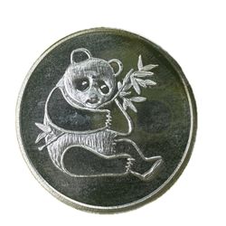"PANDA BEAR" 1 OZ .999 FINE SILVER COMMEMORATIVE ART ROUND..with slight toning