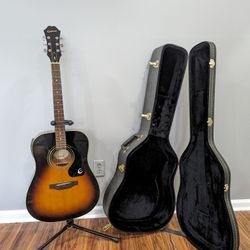 Acoustic Guitar Epiphone Pro 150 VS With Stand And Cover 