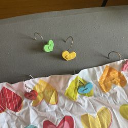 Valentines Shower Curtain And Hooks