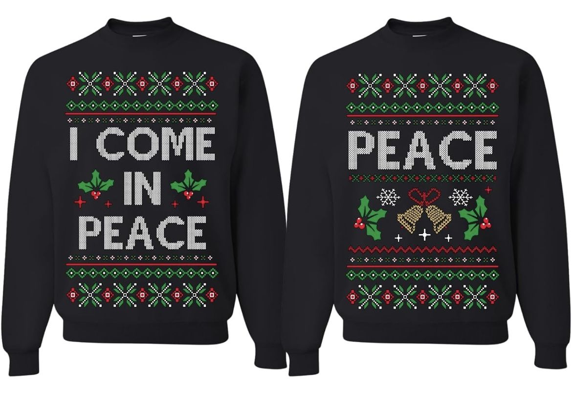 Ugly Christmas Sweater Funny Matching His And Hers Couples Sweatshirt Matching Couple Crewneck Sweater