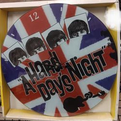 Vintage 1985 Beatles Wall Glass Clock A Hard Day's Night