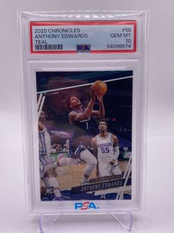 Panini Chronicles Prestige Anthony Edwards #58 Teal Rookie PSA 10 Timberwolves