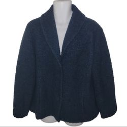 Eileen Fisher Wool Boucle Classic Short Coat Womens