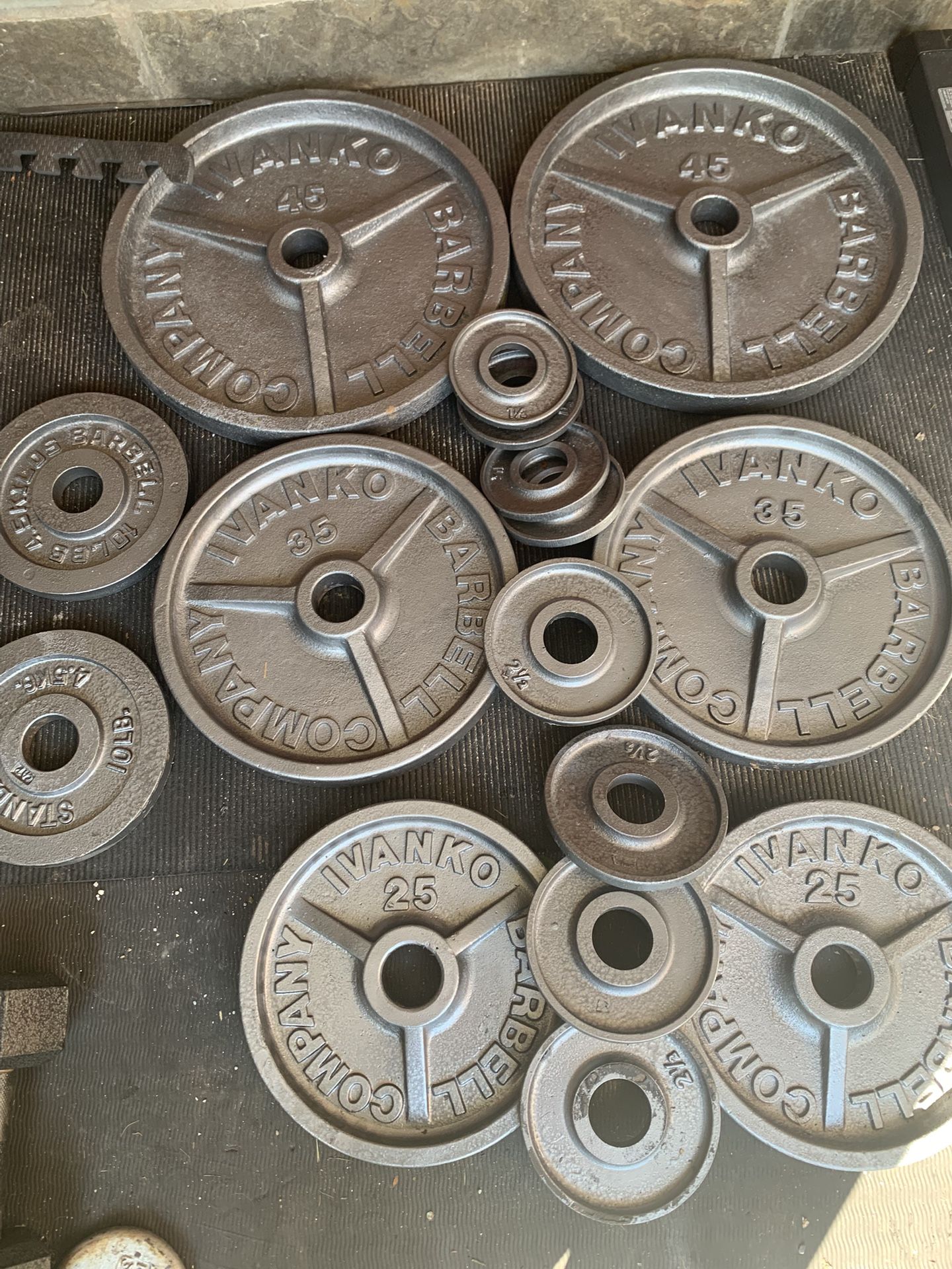 Set Of 255 Lbs Ivanko Olympic Weights Plates