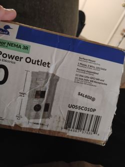 Outdoor NEMA 3R Power Outlet 120/240V