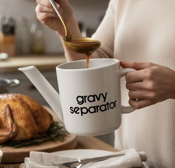 Gravy Separator Ceramic 1 1/2 Cup Pitcher For Soup Sauces & Gravy