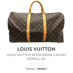 Louis Vuitton Monogram Canvas Keep all 60 