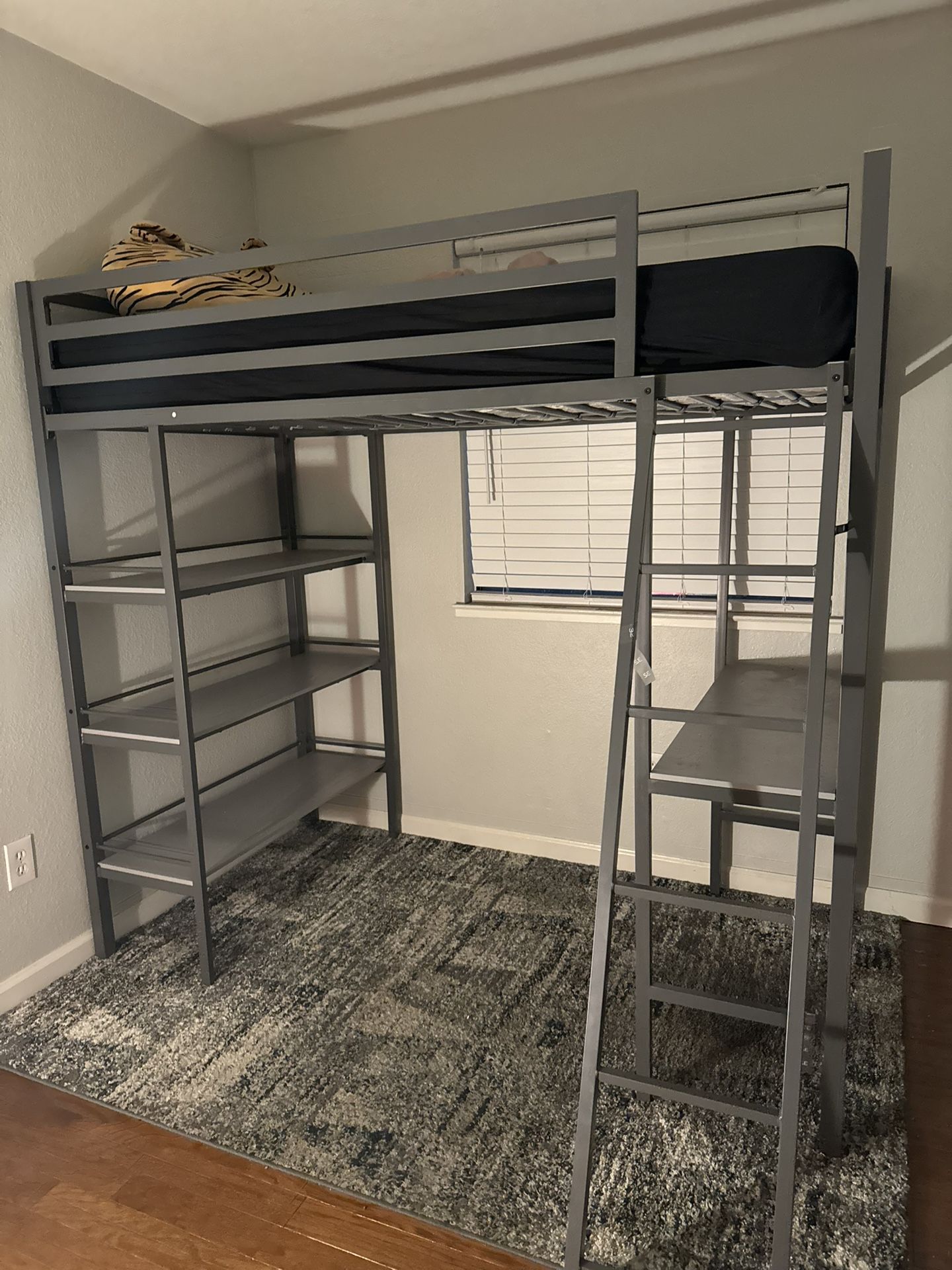Gray Loft Twin Size Bed