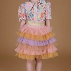 Multi colored Voluminous Tulle Skirt for Kids