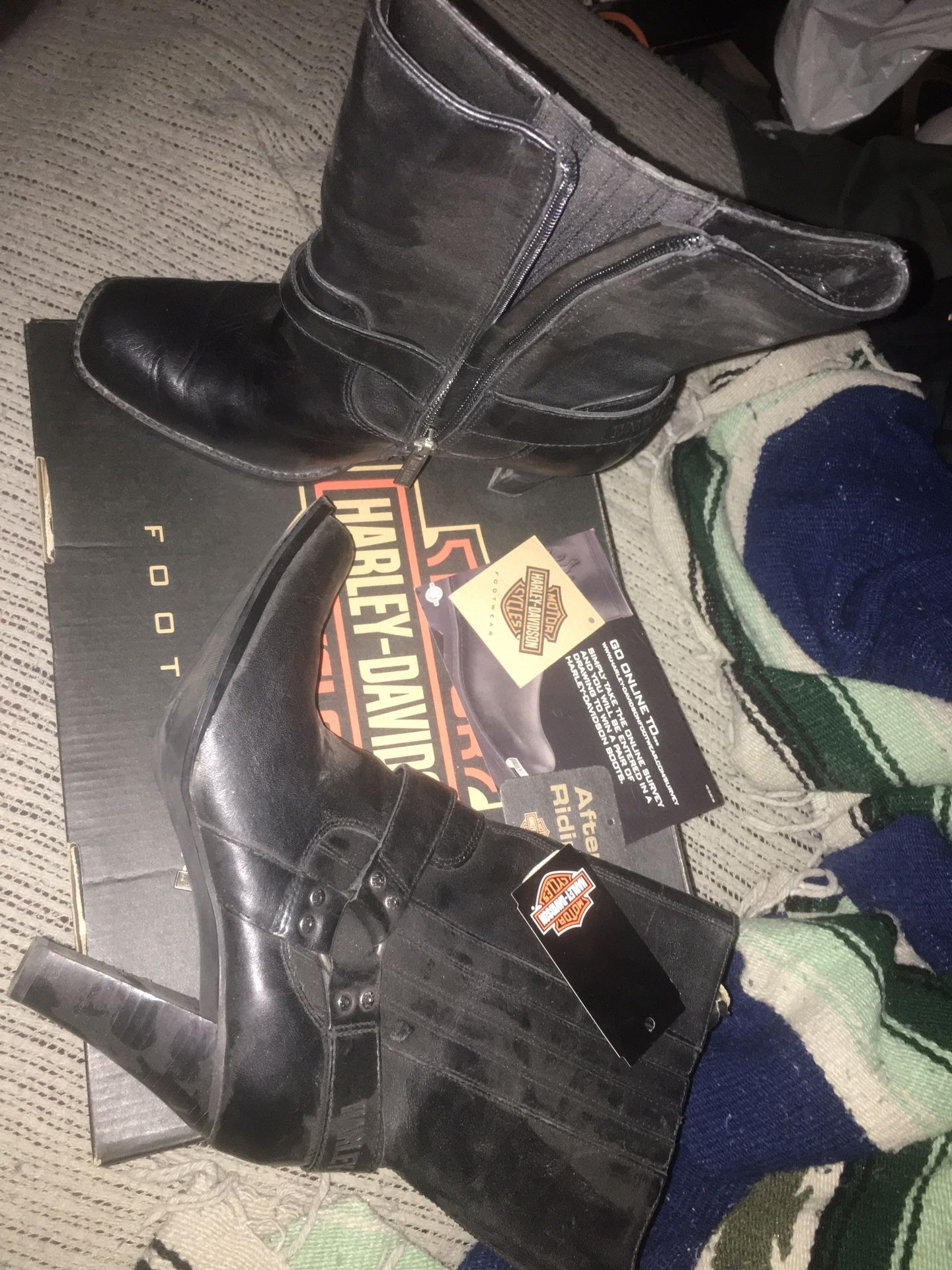 Lnew Harley Davidson leather boot heels size eights only $75