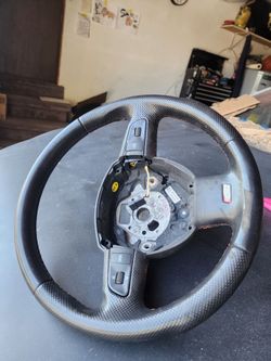 Audi S4 Black Leather Steering Wheel with Red Stitching