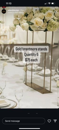 Gold Flower Stands Wedding