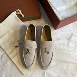 Loro Piana Summer Charms Walks Loafers Suede Shoes Size EU 36 / US 6
