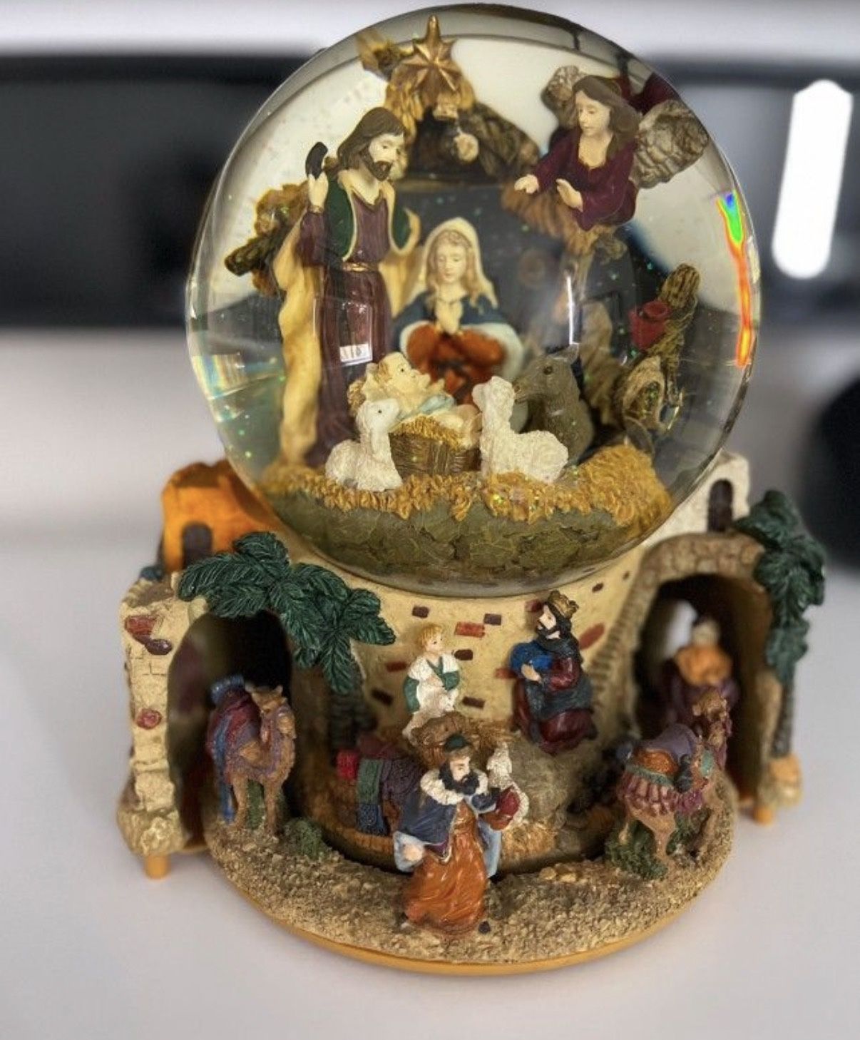 Nativity Signature Musical Waterglobe W/ Revolving Base Sleep In Heavenly Peace Nativity Scene Without Box