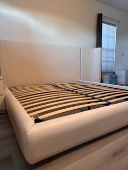 Eco leather King size bed frame with lights