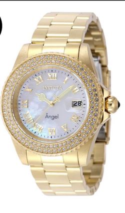 Invicta Angel Swiss Ronda 515 Caliber Women's Watch w/ Mother of Pearl Dial - 40mm, Gold