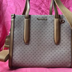 Calvin Klein Monogram Tote Bag with Crossbody Strap