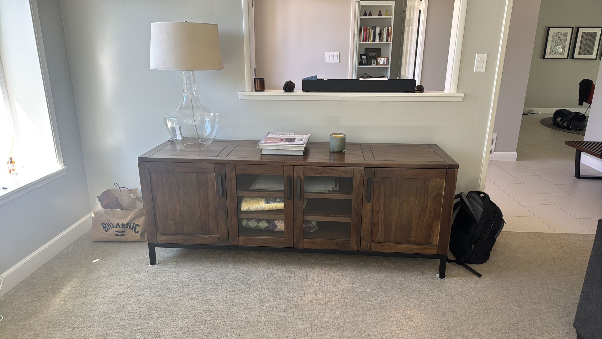 Crate and barrel buffet 72”x20”x28”h