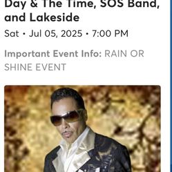 Concert Ticket Morris Day & Time, SOS Band, Lakeside (Premium Front Table Seat - Jul 05)