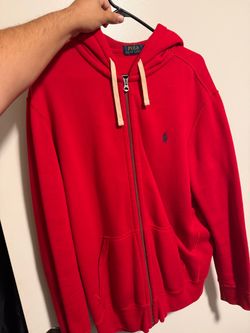 Red polo zip up size large